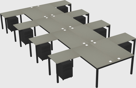 Shared l-shaped desk