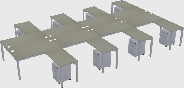 Shared l-shaped desk