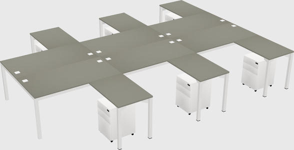 Shared l-shaped desk