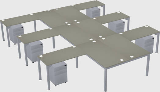 Shared l-shaped desk