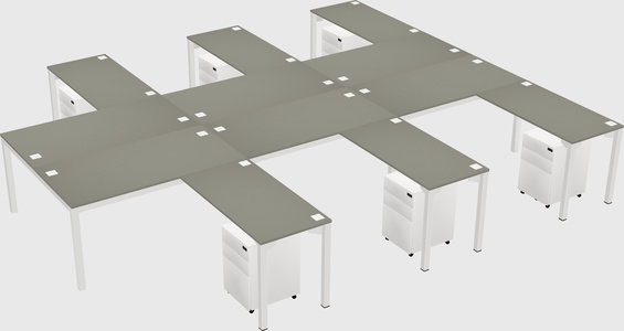Shared l-shaped desk
