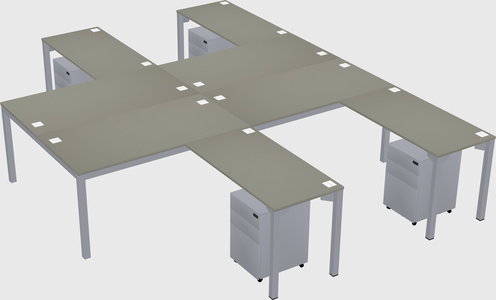 Shared l-shaped desk