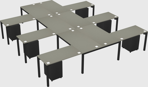 Shared l-shaped desk