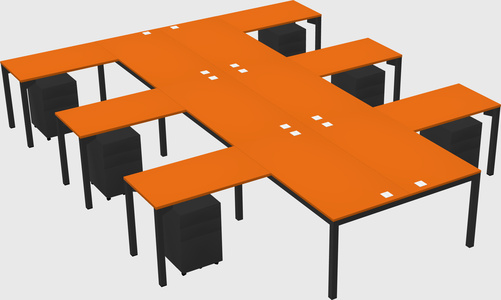 Shared l-shaped desk