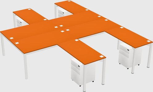 Shared l-shaped desk