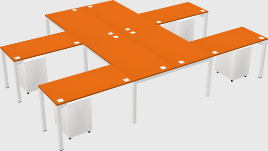 Shared l-shaped desk