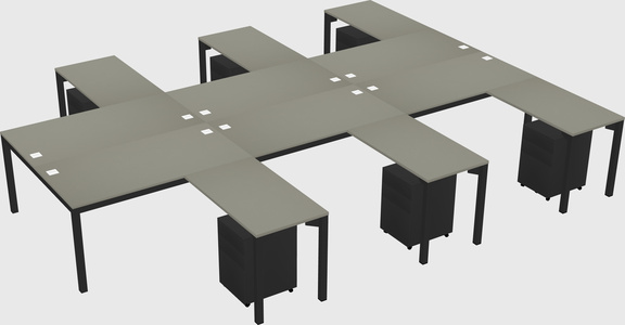 Shared l-shaped desk