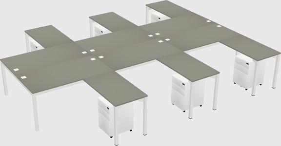 Shared l-shaped desk