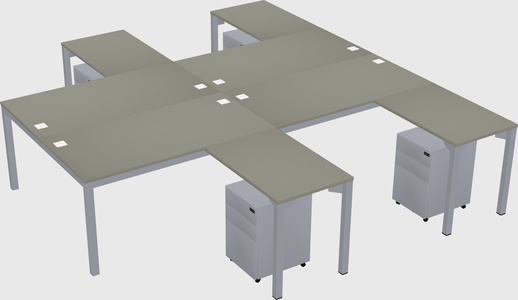 Shared l-shaped desk