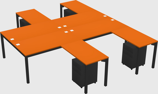 Shared l-shaped desk