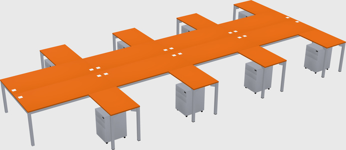 Shared l-shaped desk