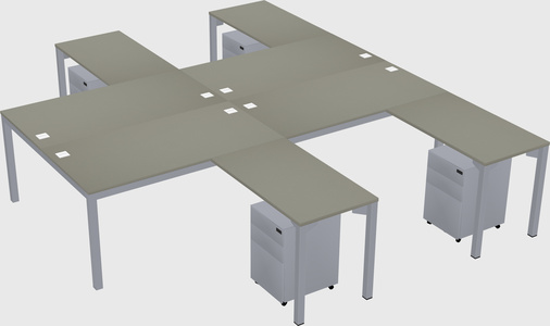 Shared l-shaped desk