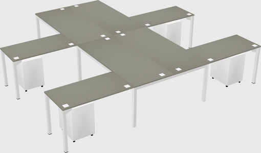 Shared l-shaped desk