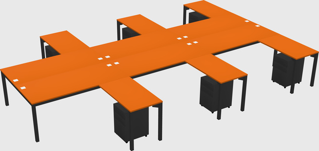 Shared l-shaped desk