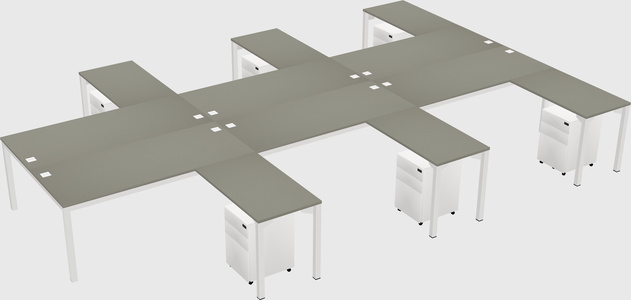 Shared l-shaped desk