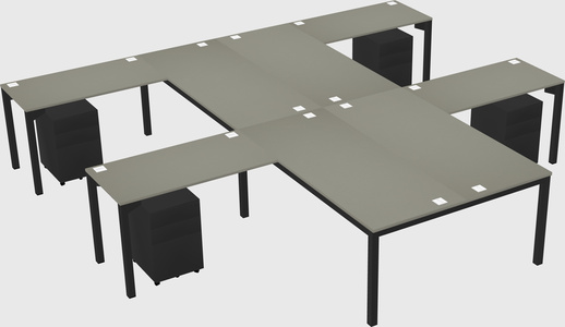 Shared l-shaped desk