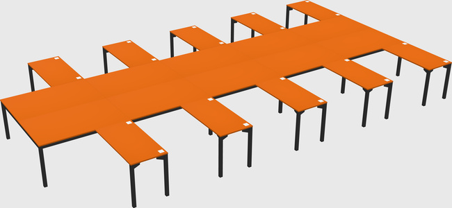 Shared l-shaped desk