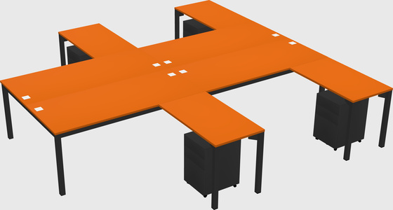 Shared l-shaped desk