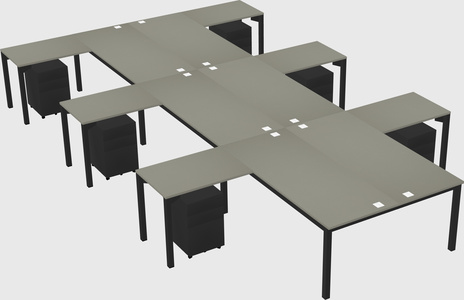 Shared l-shaped desk