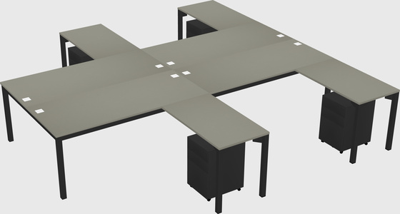 Shared l-shaped desk