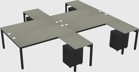 Shared l-shaped desk