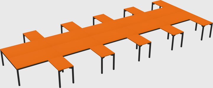 Shared l-shaped desk