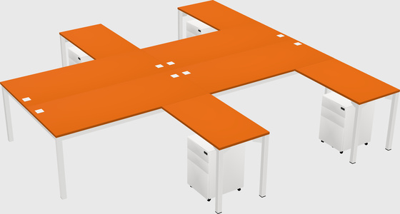 Shared l-shaped desk