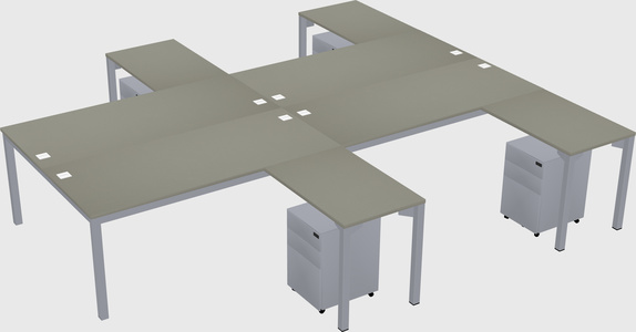 Shared l-shaped desk