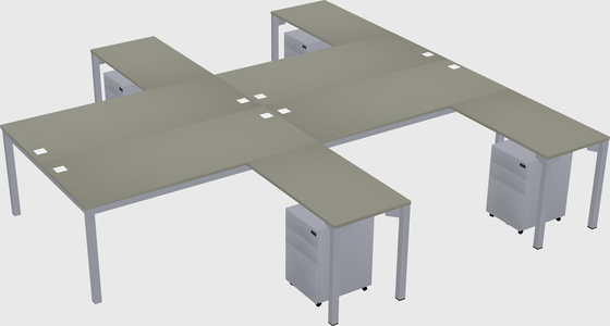 Shared l-shaped desk