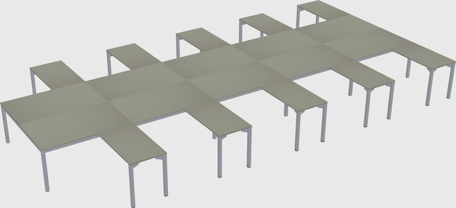 Shared l-shaped desk