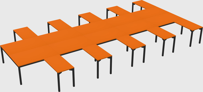 Shared l-shaped desk
