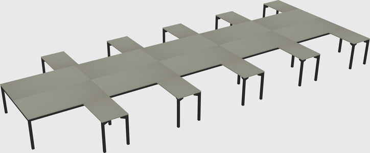 Shared l-shaped desk