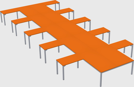 Shared l-shaped desk