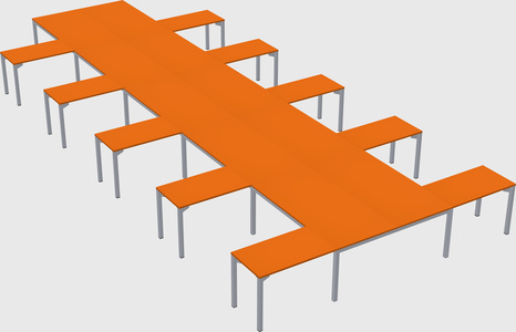 Shared l-shaped desk