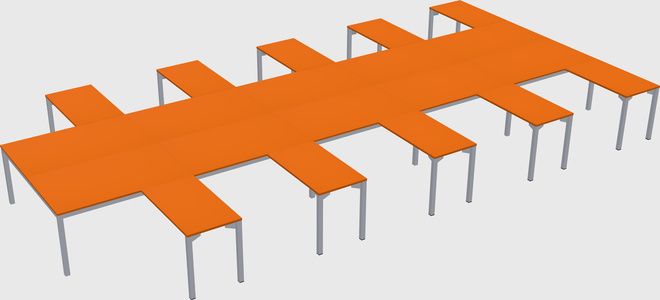 Shared l-shaped desk