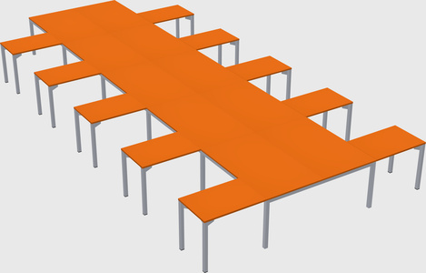 Shared l-shaped desk