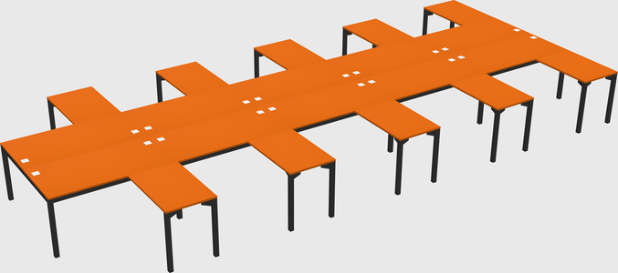 Shared l-shaped desk