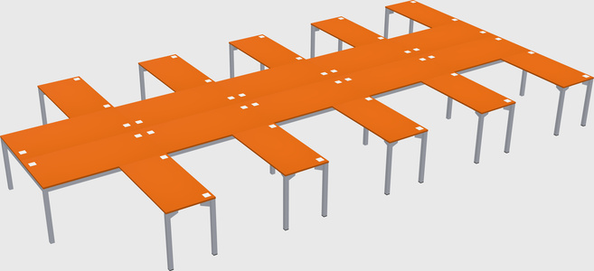 Shared l-shaped desk