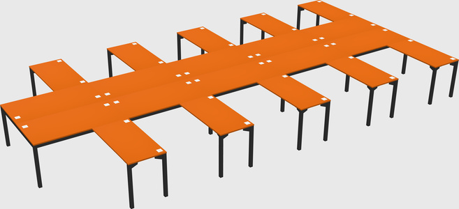 Shared l-shaped desk