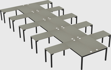 Shared l-shaped desk
