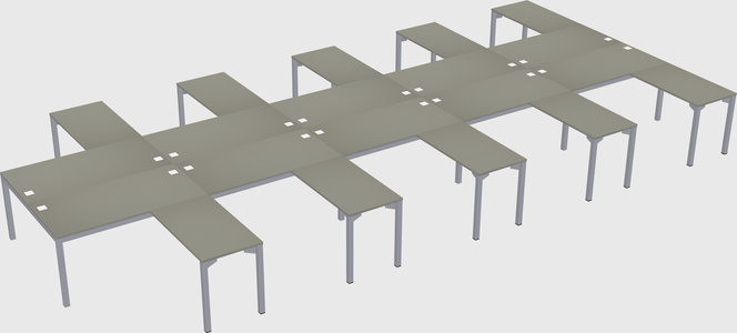 Shared l-shaped desk