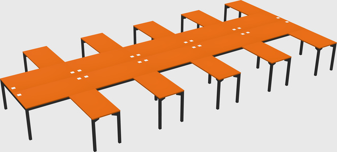 Shared l-shaped desk