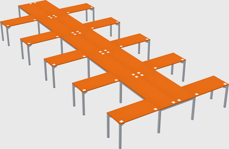 Shared l-shaped desk
