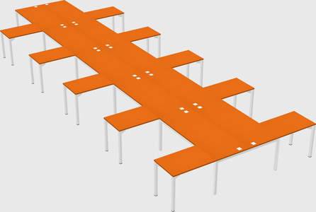 Shared l-shaped desk