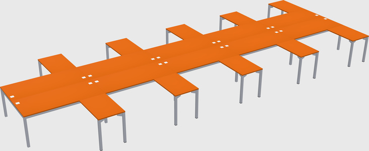Shared l-shaped desk