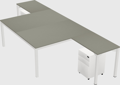 Shared l-shaped desk