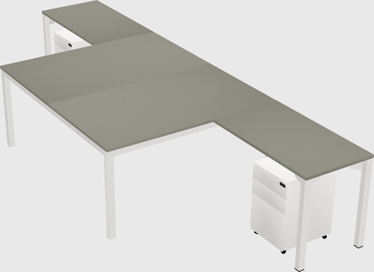 Shared l-shaped desk