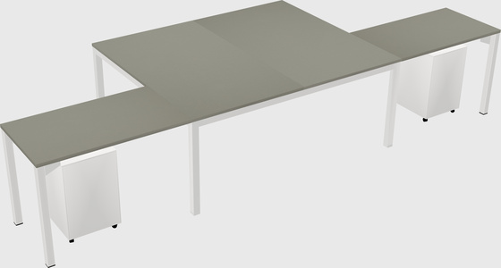 Shared l-shaped desk