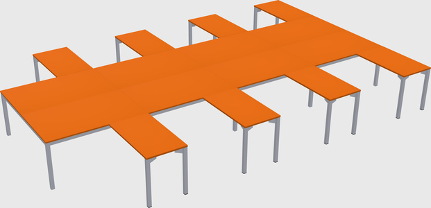 Shared l-shaped desk