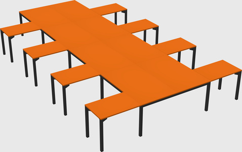 Shared l-shaped desk